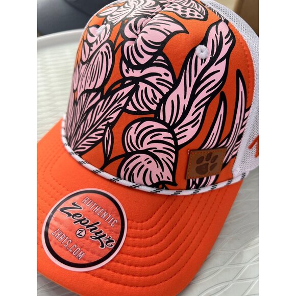 Zephyr Clemson TIgers Muse Tucker Hat OS Orange Adjustable Mesh Snapback NEW - Picture 2 of 8